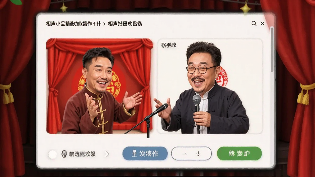 相声小品精选功能操作界面展示