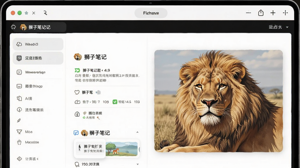 狮子笔记功能操作界面