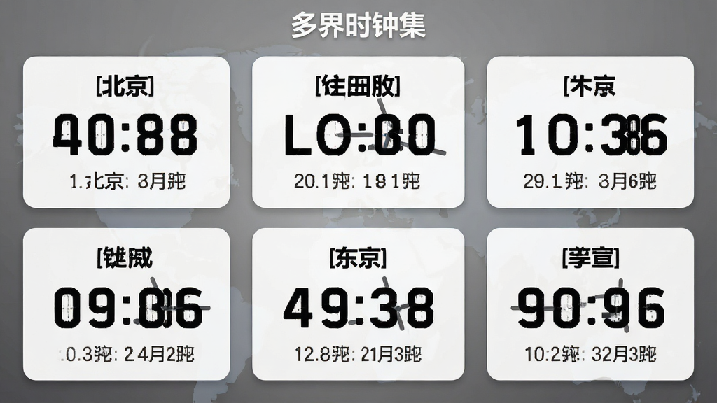 ����ʱ�Ӽ������ʱ����ʾ���棬��Ƭʽ���֣������������׶ء�ŦԼ�������ȳ��У�ʱ��������壬����Ϊ�����ɫ