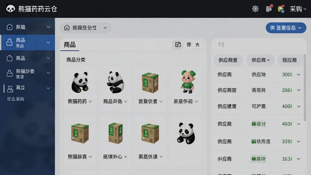 ��èҩҩ�Ʋֲɹ����棬չʾ��Ʒ�����빩Ӧ���б�