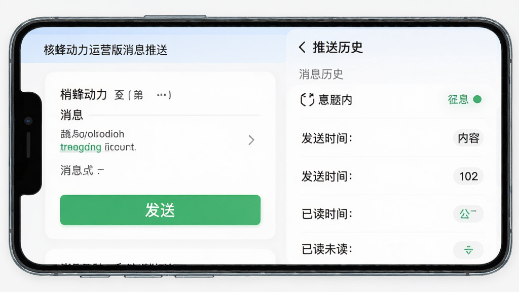 �˷䶯����Ӫ����Ϣ���ͽ��棬չʾ��Ϣ�༭ҳ����������ʷ�б���������Ϣ���⡢���ݡ�����ʱ�䡢�Ѷ�δ��״̬������������������ɫ��ť��ʶ���Ͳ������ֻ������ͼ��񣬸߷ֱ��ʡ�
