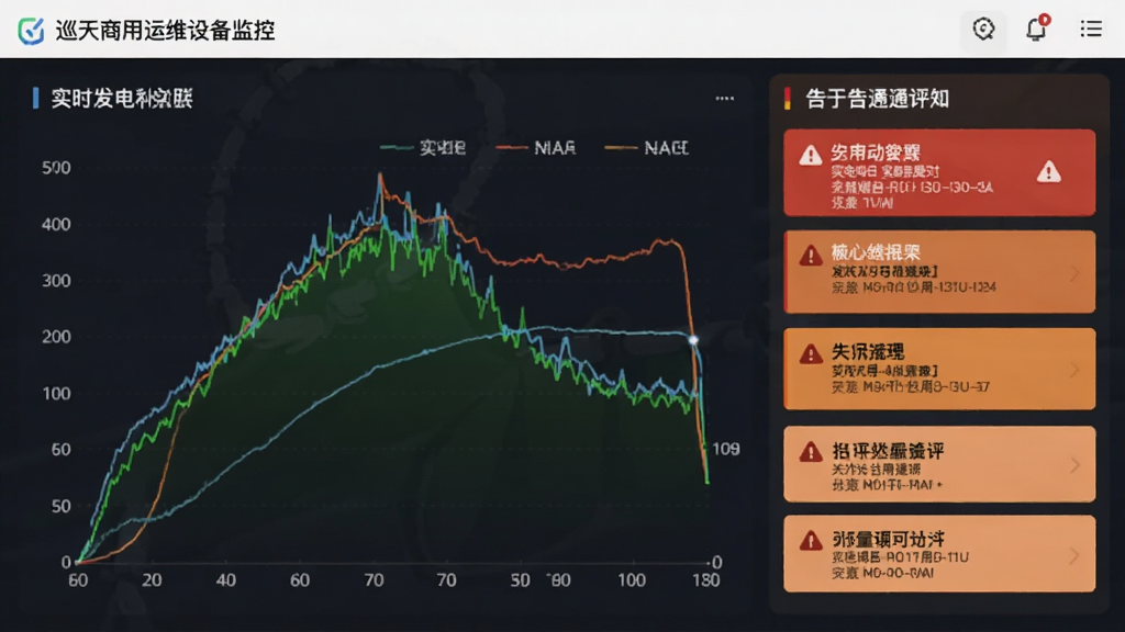 Ѳ��������ά�豸��ؽ��棬��ʾʵʱ���繦�����ߺ͸澯֪ͨ�б�