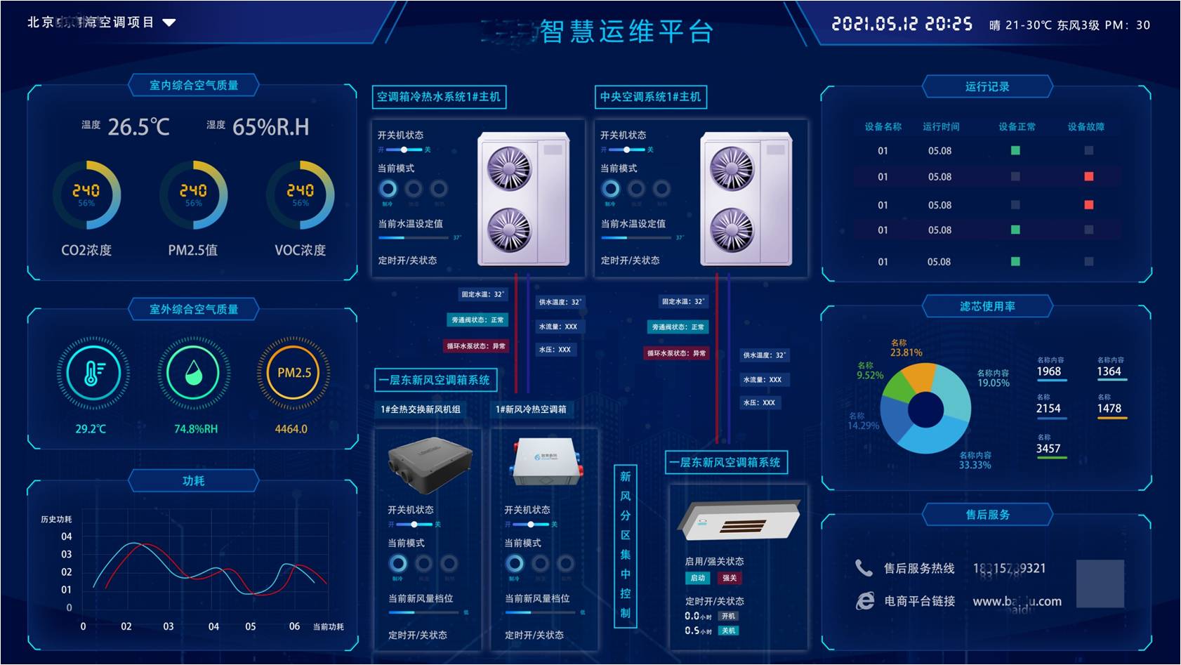 远程采暖功能界面