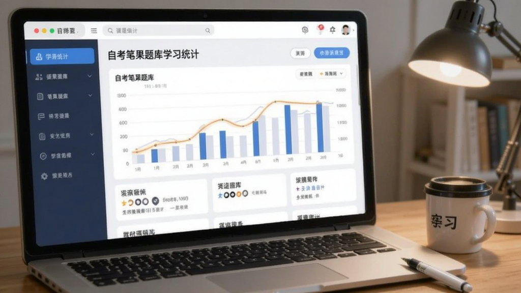 自考笔果题库学习统计界面