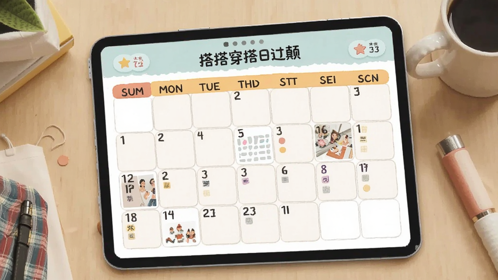 搭搭穿搭日历界面