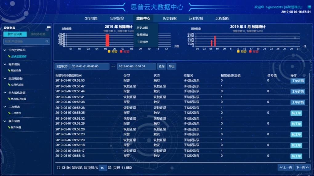 新远程监控平台设备管理列表